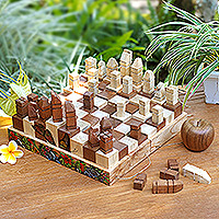 Wood chess set, 'Monarch Strategy'