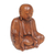 Escultura de madera - Escultura de monje Bhiksu de madera de suar tallada a mano de Indonesia