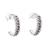 Amethyst half-hoop earrings, 'Purple Bloom' - Sterling Silver and Amethyst Floral Half-Hoop Earrings