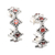 Garnet half-hoop earrings, 'Red Rhombus' - Sterling Silver & Garnet Geometric-Themed Half-Hoop Earrings