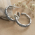 Sterling silver half-hoop earrings, 'Twisted Path' - Sterling Silver Half-Hoop Earrings with Balinese Motifs