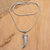 Men’s amethyst pendant necklace, 'Mighty Purple' - Men’s 925 Silver Fang Pendant Necklace with Amethyst Stone (image 2b) thumbail