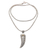 Men’s citrine pendant necklace, 'Mighty Yellow' - Men’s 925 Silver Fang Pendant Necklace with Citrine Stone thumbail