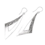 Sterling silver dangle earrings, 'Sail to Badung' - Traditional Triangular Sterling Silver Dangle Earrings