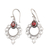 Garnet dangle earrings, 'Passionate Morning Flowers' - Swirling Sterling Silver Dangle Earrings with Garnet Gems thumbail