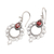 Garnet dangle earrings, 'Passionate Morning Flowers' - Swirling Sterling Silver Dangle Earrings with Garnet Gems (image 2c) thumbail