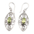 Peridot filigree dangle earrings, 'Fortune Eyes' - Sterling Silver Filigree Dangle Earrings with Peridot Jewels