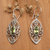 Peridot filigree dangle earrings, 'Fortune Eyes' - Sterling Silver Filigree Dangle Earrings with Peridot Jewels