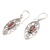 Garnet filigree dangle earrings, 'Perseverance Eyes' - Sterling Silver Filigree Dangle Earrings with Garnet Jewels (image 2c) thumbail