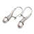 Cultured pearl drop earrings, 'Pearly Sophistication' - Polished Sterling Silver Drop Earrings with White Pearls (image 2b) thumbail