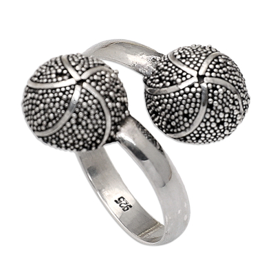 Sterling silver wrap ring, 'Starfish Majesty' - Starfish-Themed Sterling Silver Wrap Ring from Bali