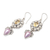 Cultured Mabe pearl and citrine dangle earrings, 'Chic Bloom' - Cultured Mabe Pearl Citrine & Silver Floral Dangle Earrings (image 2c) thumbail