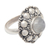 Rainbow moonstone cocktail ring, 'Delightful Bloom' - Sterling Silver Floral Cocktail Ring with Rainbow Moonstone thumbail