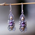 Gold-accented amethyst dangle earrings, 'Flaming Wisdom' - 18k Gold-Accented Dangle Earrings with Faceted Amethyst Gems (image 2) thumbail