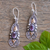 Gold-accented amethyst dangle earrings, 'Flaming Wisdom' - 18k Gold-Accented Dangle Earrings with Faceted Amethyst Gems (image 2b) thumbail