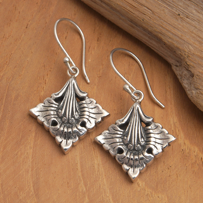 Sterling silver dangle earrings, 'Winterly Forest' - Baroque-Inspired Leafy Sterling Silver Dangle Earrings