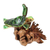 Escultura de madera - Escultura de madera en forma de hongo de una colorida tortuga marina