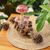 Wood sculpture, 'Adorable Nature' - Jempinis and Benalu Wood Mushroom Sculpture in Warm Hues