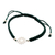 Sterling silver macrame pendant bracelet, 'Dark Green Anahata' - Sterling Silver Anahata Macrame Pendant Bracelet