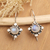 Rainbow moonstone drop earrings, 'Harmony Star' - Star-Themed Rainbow Moonstone Drop Earrings from Bali