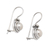 Cultured pearl drop earrings, 'Heart of the Universe' - Modern Sterling Silver Drop Earrings with White Pearls