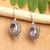 Amethyst drop earrings, 'Virtue of the Wise' - Traditional Sterling Silver Drop Earrings with Amethyst Gems