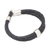 Men's leather braided strand bracelet, 'Balinese Fashion' - Men's Leather Braided Strand Bracelet with Silver Accents