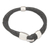 Men's leather braided strand bracelet, 'Balinese Fashion' - Men's Leather Braided Strand Bracelet with Silver Accents