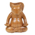 Wood statuette, 'Prudent Master' - Hand-Carved Polished Suar Wood Squirrel Statuette from Bali thumbail