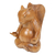 Wood statuette, 'Prudent Master' - Hand-Carved Polished Suar Wood Squirrel Statuette from Bali (image 2b) thumbail