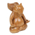 Wood statuette, 'Prudent Master' - Hand-Carved Polished Suar Wood Squirrel Statuette from Bali (image 2d) thumbail