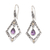 Gold-accented amethyst dangle earrings, 'Shadow Mirror' - Gold-Accented Sterling Silver Dangle Earrings with Amethysts