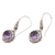 Gold-accented amethyst dangle earrings, 'Trendy Purple' - Gold-Accented Sterling Silver and Amethyst Dangle Earrings