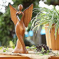 Wood sculpture, 'Celestial Protection'