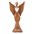 Wood sculpture, 'Celestial Protection' - Hand-Carved Semi-Abstract Suar Wood Sculpture of an Angel thumbail