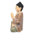 Wood sculpture, 'Meditation Buddha' - Hand-Painted Suar Wood Sculpture of Buddha from Bali