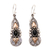 Gold-accented onyx dangle earrings, 'Flaming Protection' - 18k Gold-Accented Dangle Earrings with Onyx Cabochons thumbail