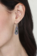 Curated gift set, 'Beach Party' - Curated Gift Set with Batik Sarong Peridot Earrings & Clutch