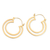 Gold-plated hoop earrings, 'Splendor Silhouettes' - Modern 18k Gold-Plated Brass Hoop Earrings Crafted in Bali
