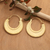 Gold-plated hoop earrings, 'Heaven's Palace' - Polished 18k Gold-Plated Brass Hoop Earrings Crafted in Bali