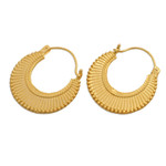 Gold-plated hoop earrings, 'Heaven's Palace' - Polished 18k Gold-Plated Brass Hoop Earrings Crafted in Bali