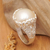 Anillo de cóctel con cúpula de perlas cultivadas - Anillo de cóctel tradicional en forma de cúpula de plata esterlina con perla