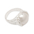 Cultured pearl domed cocktail ring, 'Ocean Fairy Tale' - Traditional Sterling Silver Domed Cocktail Ring with Pearl (image 2c) thumbail
