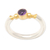 Gold-accented amethyst single stone ring, 'Majestic Purple' - 18k Gold-Accented Single Stone Ring with Round Amethyst thumbail