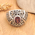 Garnet domed cocktail ring, 'Perseverance Temple' - Traditional Domed Cocktail Ring with One-Carat Garnet Gem (image 2) thumbail