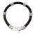 Men's sterling silver beaded bracelet, 'Stuck with You' - Sterling Silver Men's Beaded Cord Bracelet Crafted in Bali