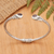 Garnet cuff bracelet, 'Perseverance Fates' - Balinese Sterling Silver Cuff Bracelet with Garnet Gems (image 2) thumbail