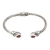 Garnet cuff bracelet, 'Perseverance Fates' - Balinese Sterling Silver Cuff Bracelet with Garnet Gems thumbail