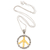 Gold-accented pendant necklace, 'Peace of the Universe' - Peace Sign Gold-Accented Pendant Necklace Made in Bali