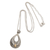 Gold-accented sterling silver pendant necklace, 'Dawn Drop' - Drop-Shaped 18k Gold-Accented Pendant Necklace from Bali